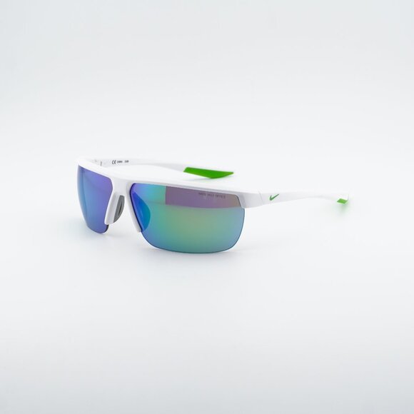 NIKE TEMPEST M CW4665 103 Sunglasses White Rectangle Frame Green Lenses